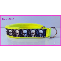 Halfcheck neon geel skull grijs echt